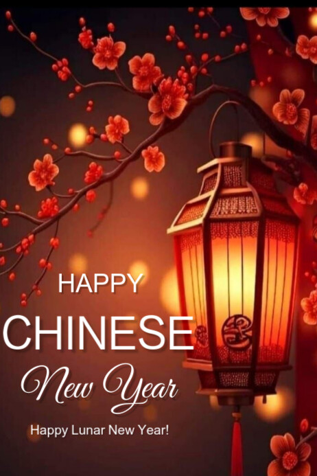 Modern & Minimal Happy Chinese New Year Poster Template | PosterMyWall
