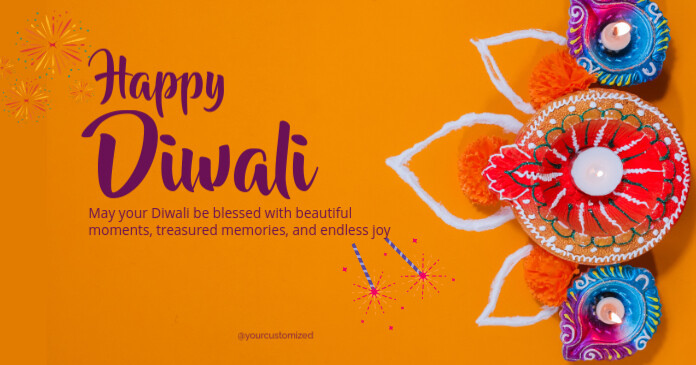 Modern & Minimal Happy Diwali Facebook Shared Image template