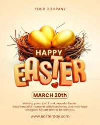 Modern & Minimal Happy Easter Day  Instagram Portrait template