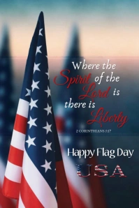 Modern & Minimal Happy Flag Day Pinterest Graphic template