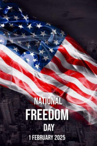 Modern & Minimal Happy Freedom Day  Poster Póster template