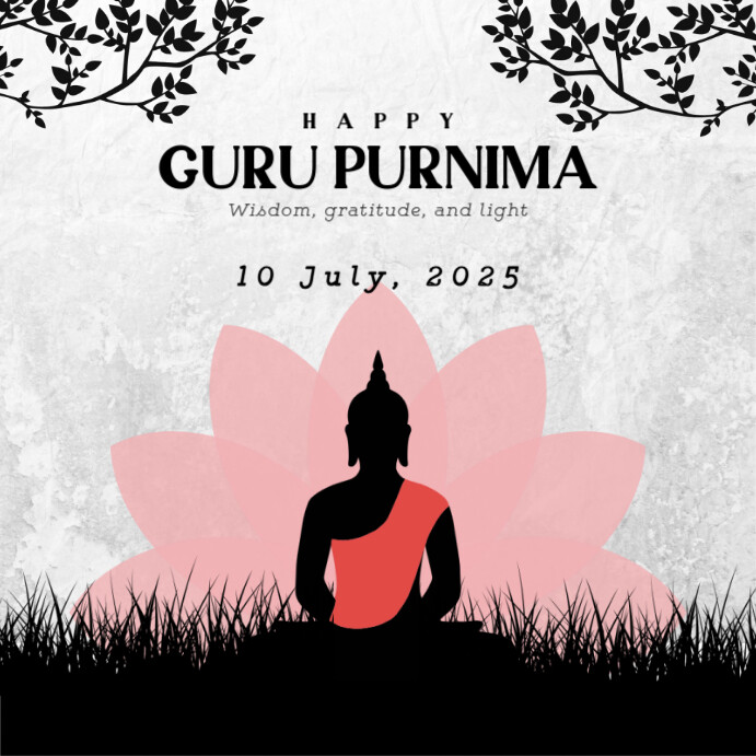 Modern & Minimal Happy Guru Purnima Wish Flyer Design Instagram Post template