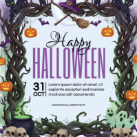 Modern & Minimal Happy Halloween  Instagram Post template