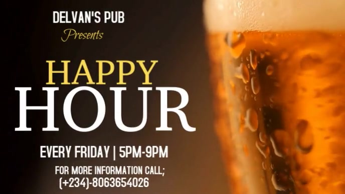 Modern & Minimal Happy Hour Youtube Thumbnail template