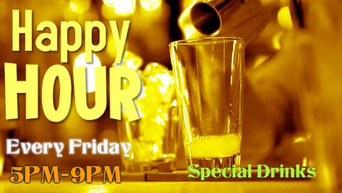 Modern & Minimal Happy Hour Youtube Thumbnail template
