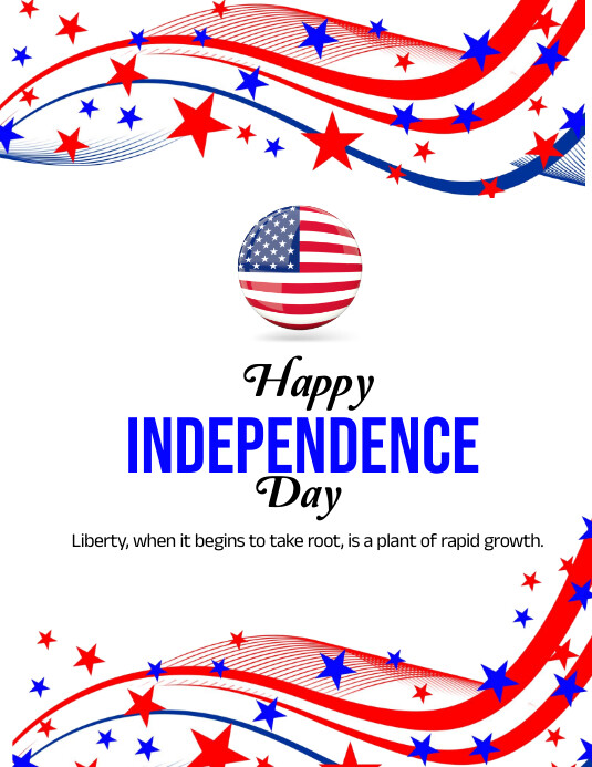 Modern & Minimal Happy Independence Day 4th J Flyer (US Letter) template