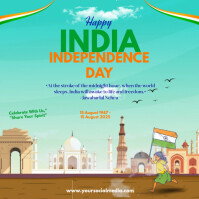 Modern & Minimal Happy Independence Day India  Instagram Post template