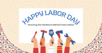 Modern & Minimal Happy Labor Day Online Wish Flyer Design Facebook Shared Image template