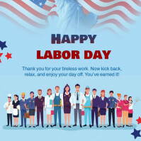 Modern & Minimal Happy Labor Day Promotion Template Instagram Post