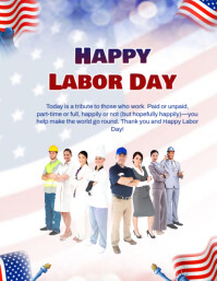 Modern & Minimal Happy Labor Day Wishes Flyer (us Letter) template