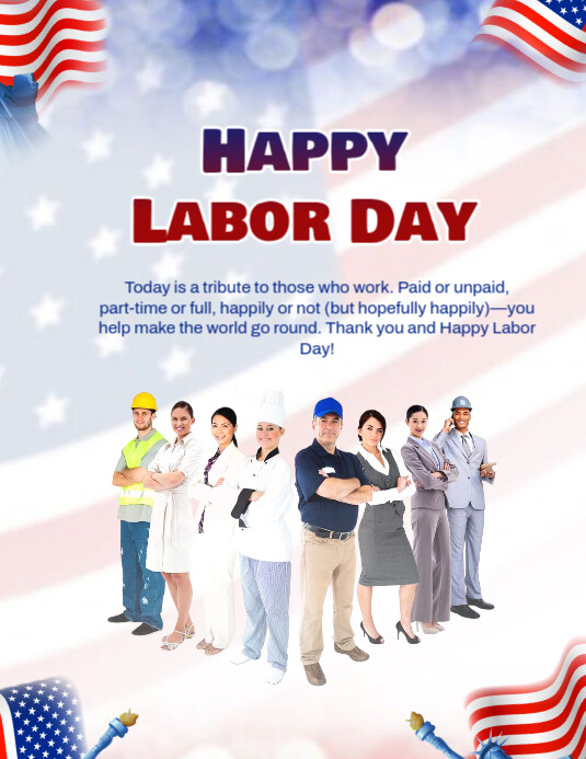 Modern & Minimal Happy Labor Day Wishes Flyer (us Letter) template