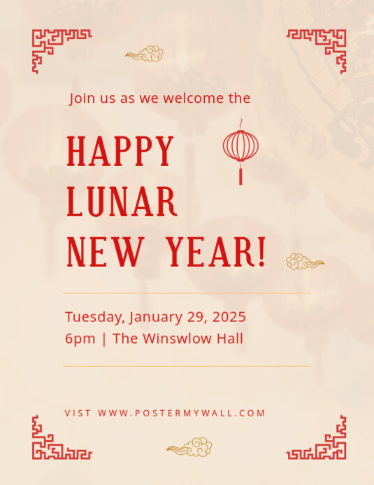 Copy of Modern & Minimal Happy Lunar New Year Flyer (us Letter ...