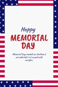 Modern & Minimal Happy Memorial Day  Banner 4' × 6' template