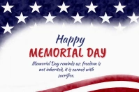 Modern & Minimal Happy Memorial Day  Banner 4' × 6' template