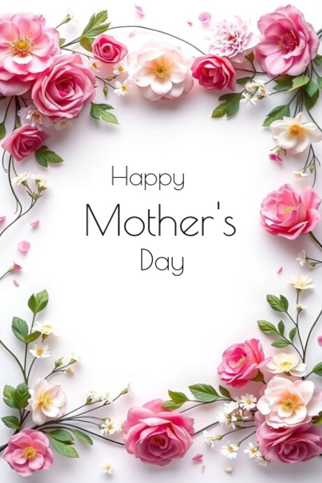 Modern & Minimal Happy Mother's Day Poster Template | PosterMyWall