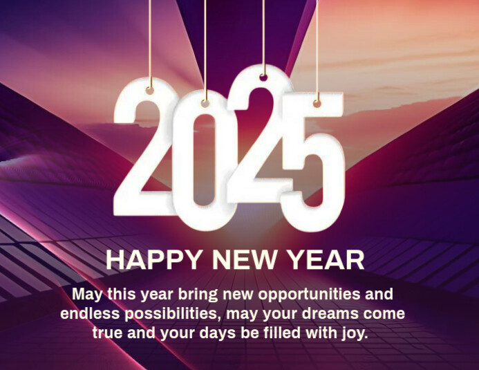 Modern & Minimal Happy New Year 2025 Template Design Flyer (us Letter ...