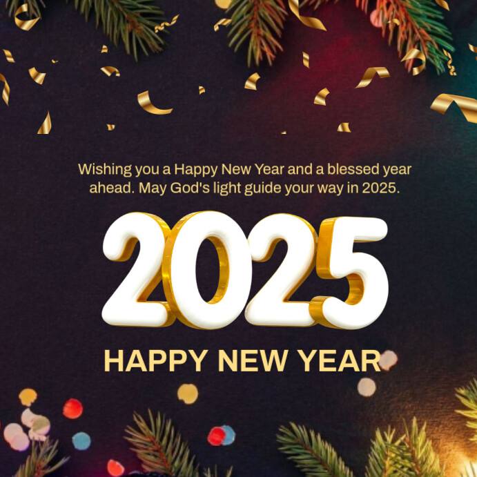 Modern & Minimal Happy New Year 2025 Wishes Template Instagram Post ...