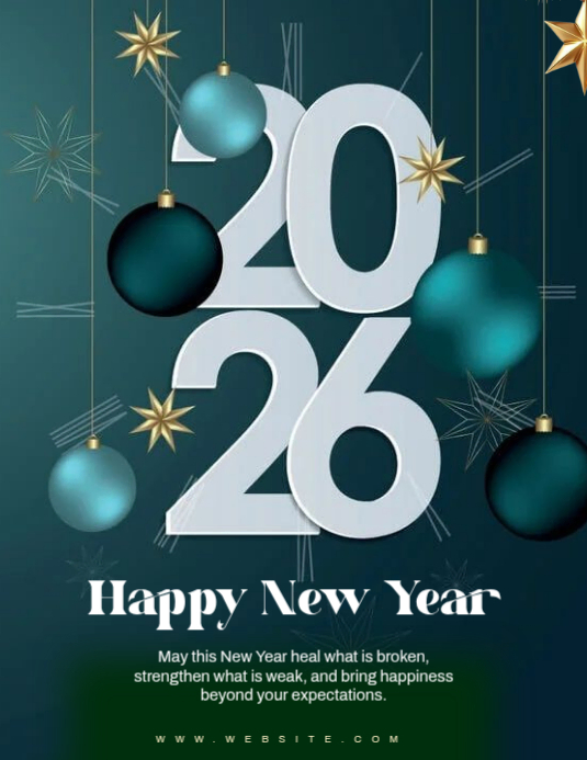 Modern & Minimal Happy New Year 2026 Template Flyer (us Letter ...
