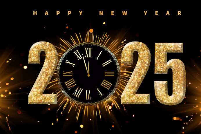 Modern & Minimal Happy New Year Elegant Poster Template | PosterMyWall