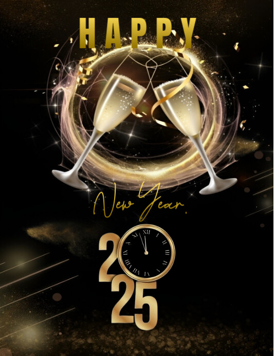 Copy of Modern & Minimal Happy New Year Flyer (us Letter) | PosterMyWall