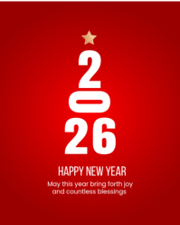 Rød New Year Celebration Instagram Portrait Template