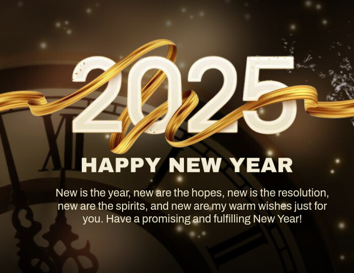 Modern & Minimal Happy New Year Wishes Design Template Flyer (us Letter ...