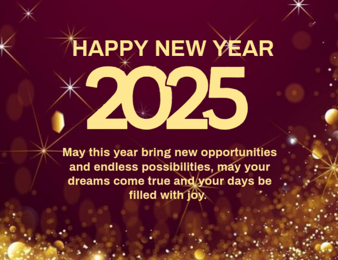 Modern & Minimal Happy New Year Wishes Template Design Flyer (us Letter ...