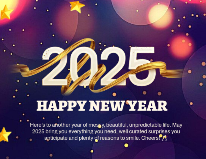 Copy of Modern & Minimal Happy New Year Wishes Template Design Flyer ...