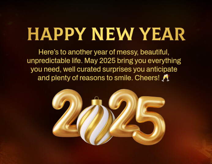 Modern & Minimal Happy New Year Wishes Template Design Flyer (us Letter ...