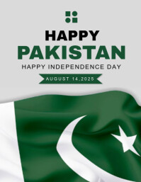 Modern & Minimal Happy Pakistan Independence Day Flyer 2025 template