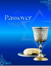 Modern & Minimal Happy Passover  Flyer (us Letter) template