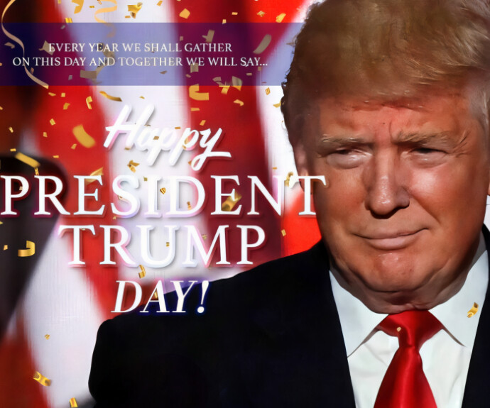 Modern & Minimal Happy President Trump Day  Medium Rectangle template