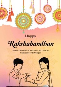 Modern & Minimal Happy Raksha Bandhan Video Greeting Template A4