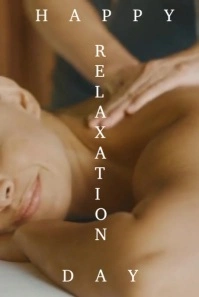 Modern & Minimal Happy Relaxation Day  Pinterest Graphic template
