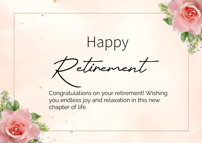 Modern & Minimal Happy Retirement Card A2 template