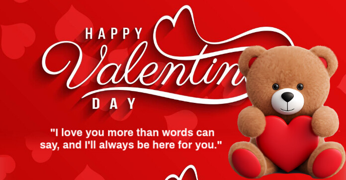 Modern & Minimal Happy Valentine's Day Wishes Facebook Ad template