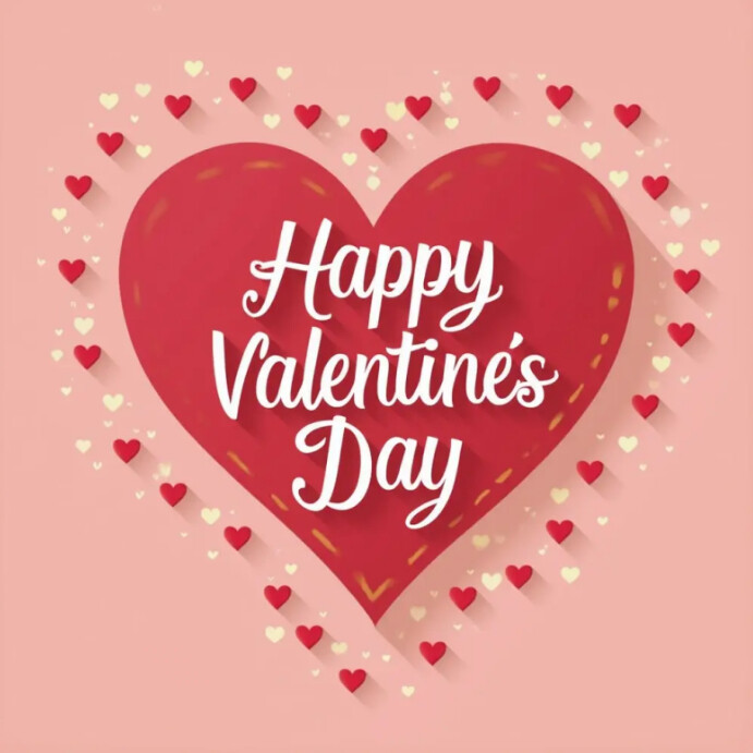 Copy of Modern & Minimal Happy Valentine's Day Love-shaped Card For ...