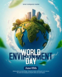 Modern & Minimal Happy World Environment Day Instagram Portrait template