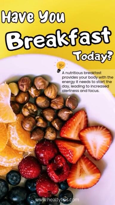 Modern & Minimal Have You Breakfast Today Reel Instagram template