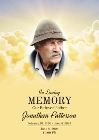 Modern & Minimal Heavenly Sky Funeral Video A5 template