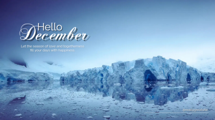Modern & Minimal Hello December  Digital Display (16:9) template