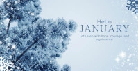 Modern & Minimal Hello January Facebook Event Cover template