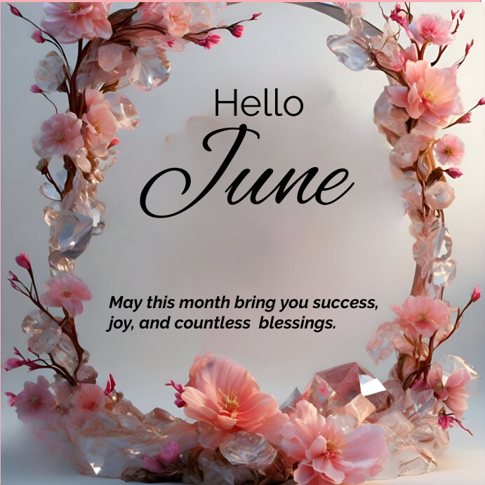 Modern & Minimal Hello June Instagram Post Template | PosterMyWall