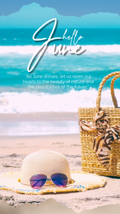 Modern & Minimal Hello June Instagram Story template