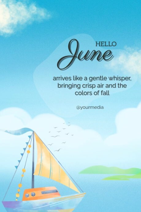 Modern & Minimal Hello June Poster template