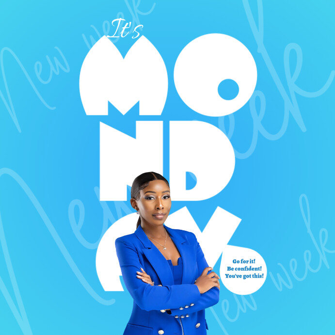 Modern & Minimal Hello Monday New Week Flyer  Instagram Post template