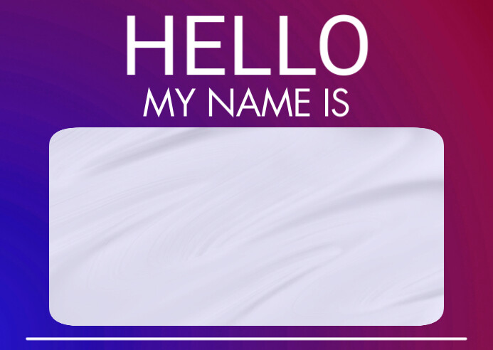 Modern & Minimal Hello My Nameis Event Name Tag Standard Template Student Id Facebook Instagram A6