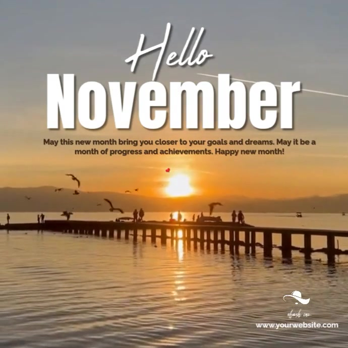 Modern & Minimal Hello November Instagram Post template