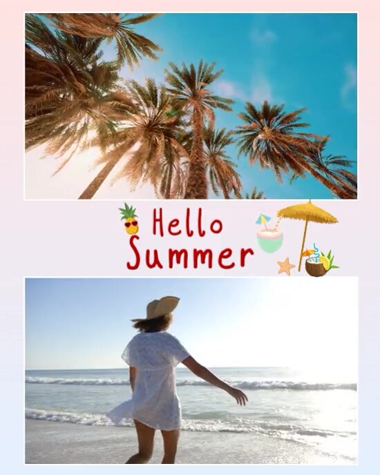 Modern & Minimal Hello Summer Instagram Portrait template