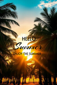 Modern & Minimal Hello Summer  Poster template